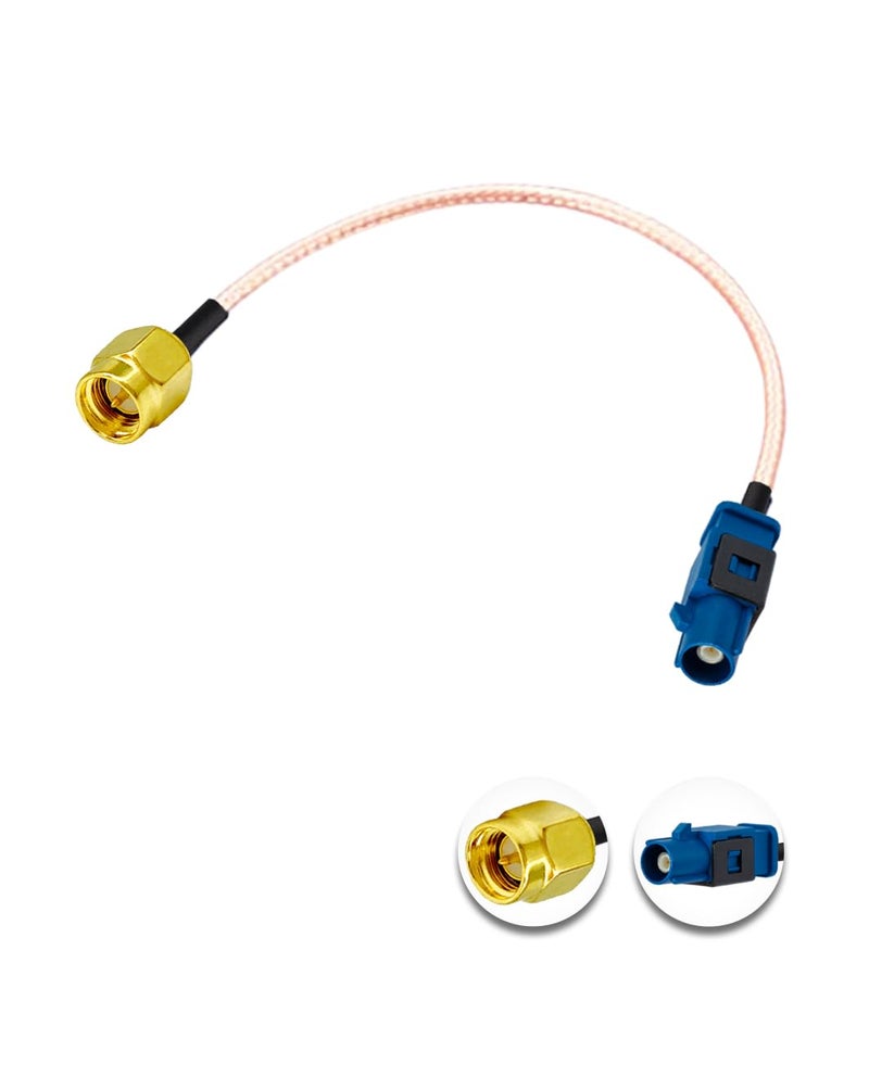 POBADY SMA Male to Fakra C Male Blue Pigtail Cable RG316 6in/15cm Fakra C Plug to SMA Plug GPS Antenna Extension Cable for Vehicle GPS Navigation Car Radio Stereo - Image 1